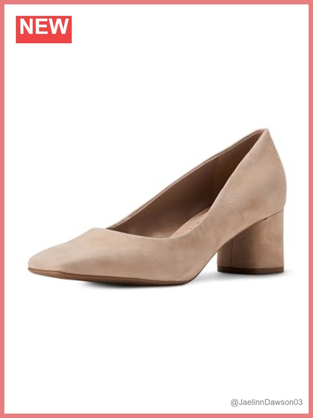 Calvin Klein Alanta Women's Suede Block Heel Pumps Square Toe Slip On